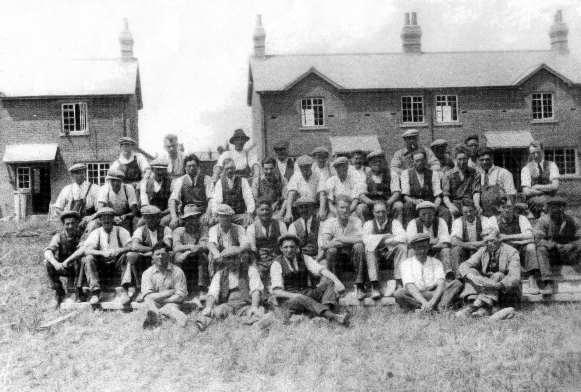 Builders at Highfield during the second phase, 1932.