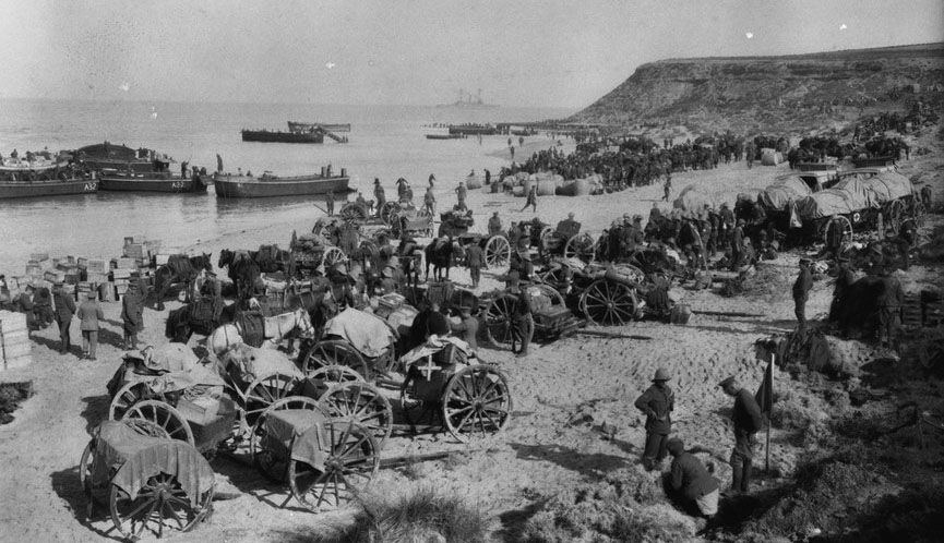 Cape Helles landing site, Gallipoli peninsula.