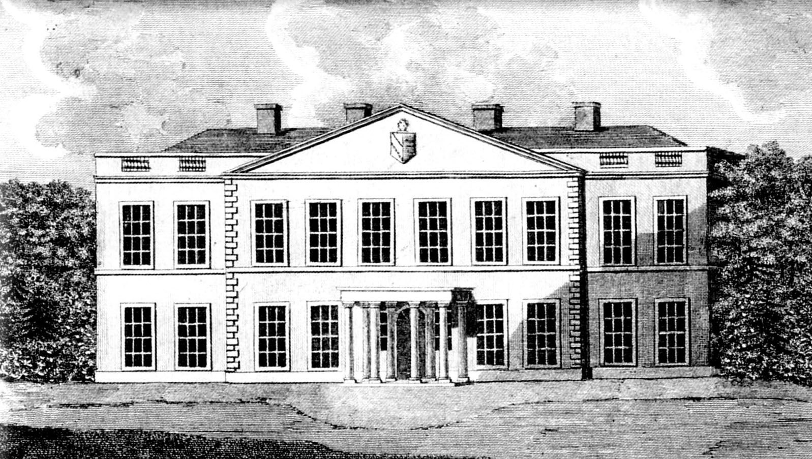The Georgian Bicester House, that replaced the old Hall. Pictured before the fire destroyed much of this elevation.
